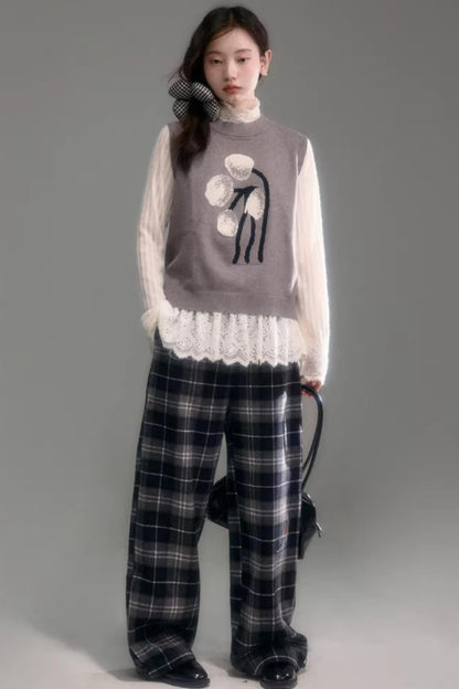 Retro Jacquard Layered Vest