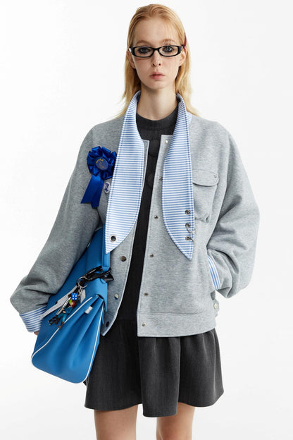 Rabbit Collar Sweatshirt Jacket