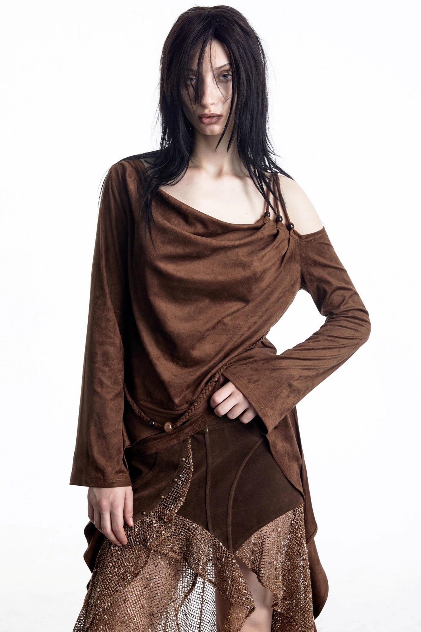 Pearl Beaded Off-Shoulder Top