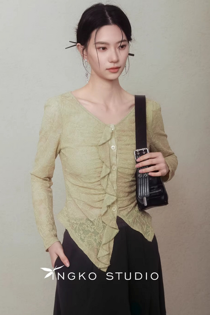 Spring Bud Green Floral Top