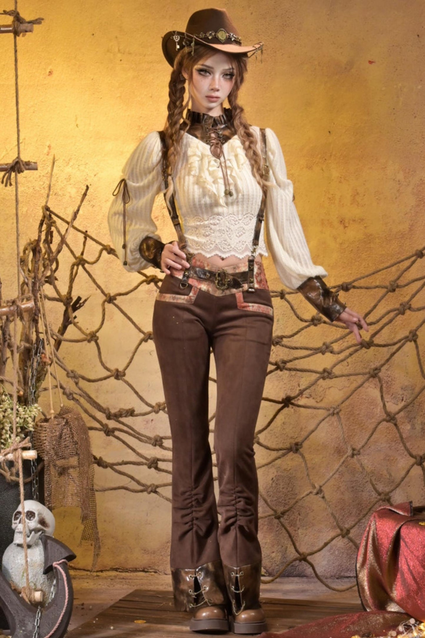 Steampunk Knitted Lace Top