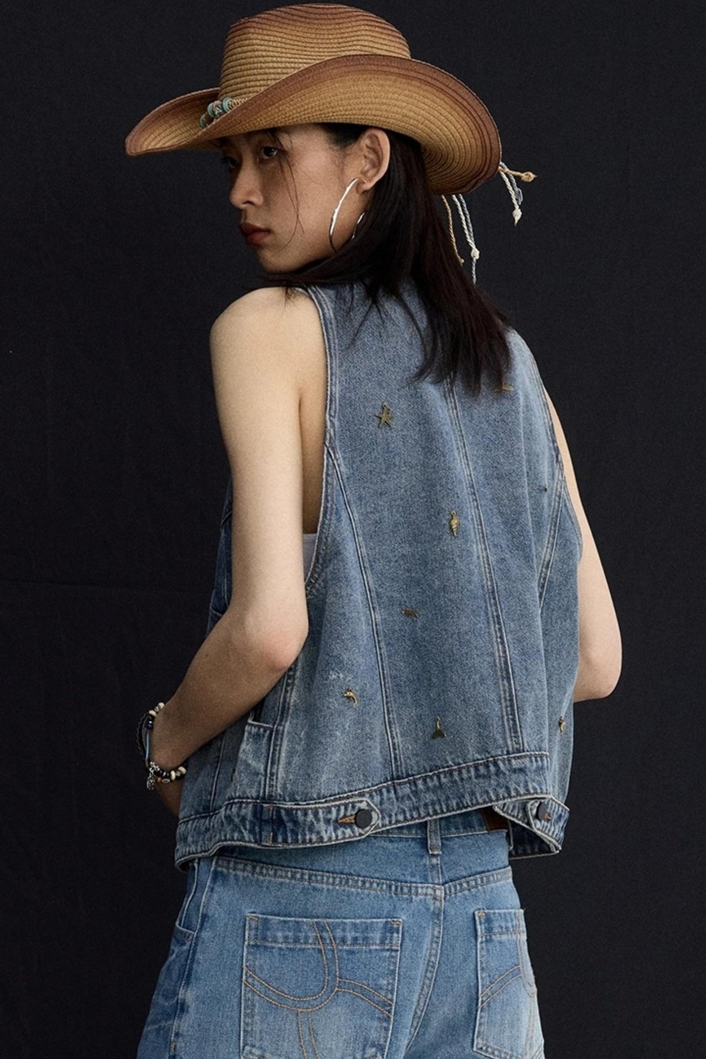 Ocean Blue Denim Vest