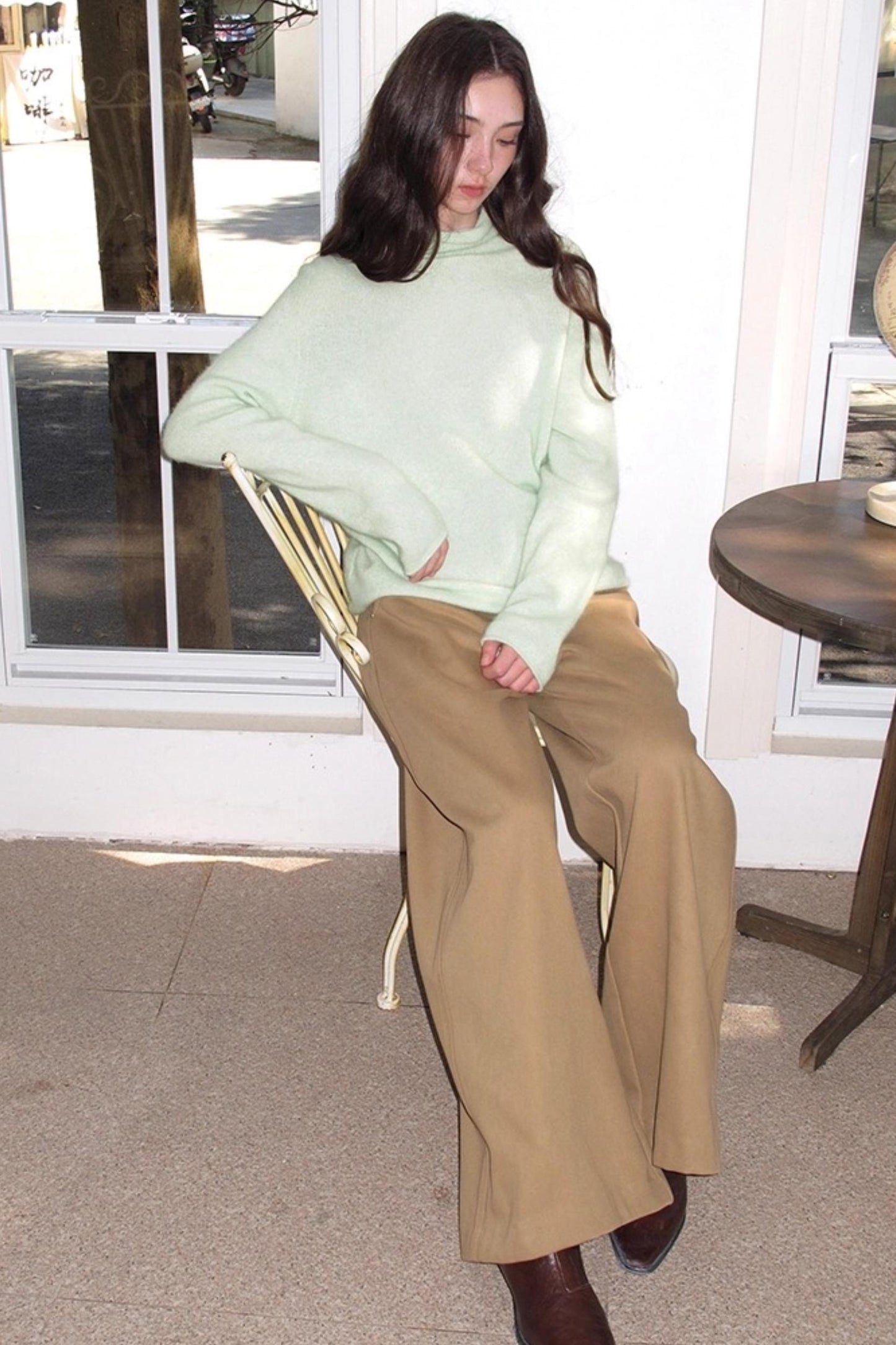 Superfine Wool Mint Sweater