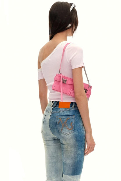 Asymmetrical Ice Linen Top