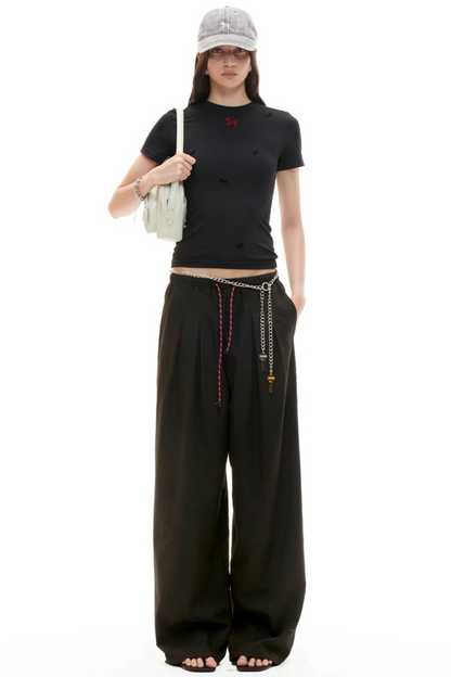 Silky Tencel Pleated Pants