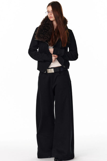 Vintage Plaid Lapel Sweatshirt Jacket