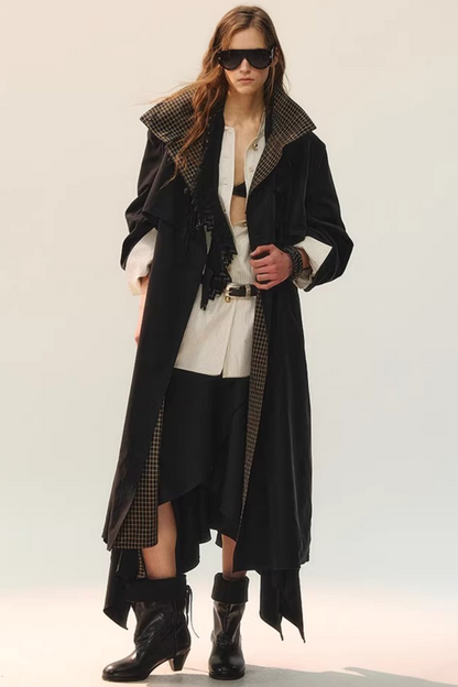 Farbblock-Bluse mit Stehkragen