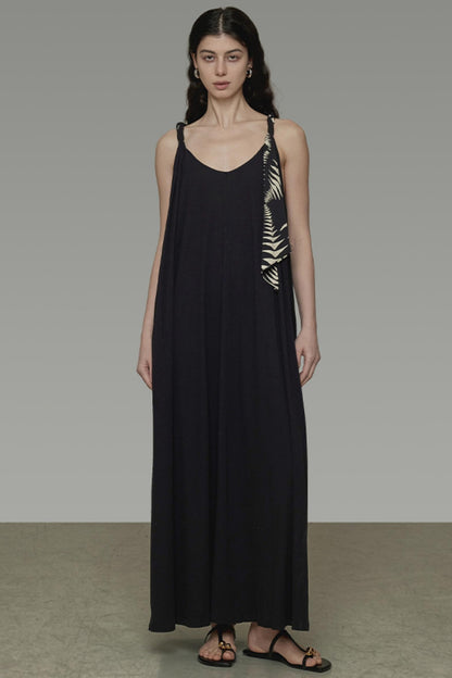 Twisted U-Neck Halter Dress