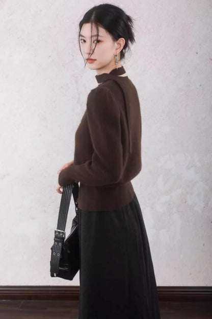 Asymmetrical Ribbon Sweater