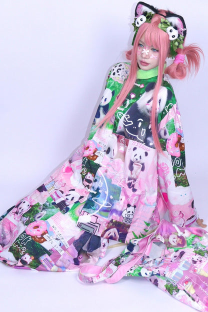 Panda Collage Printed Tang Top