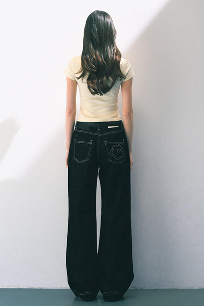 Original Cow Color Wide Leg Jeans