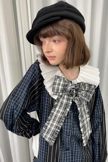 Vintage Plaid Bow Brooch