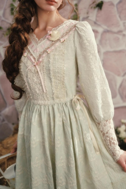 Lace Splicing Pastoral Dress