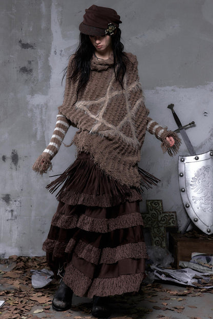 Lace Suede Tassel Skirt