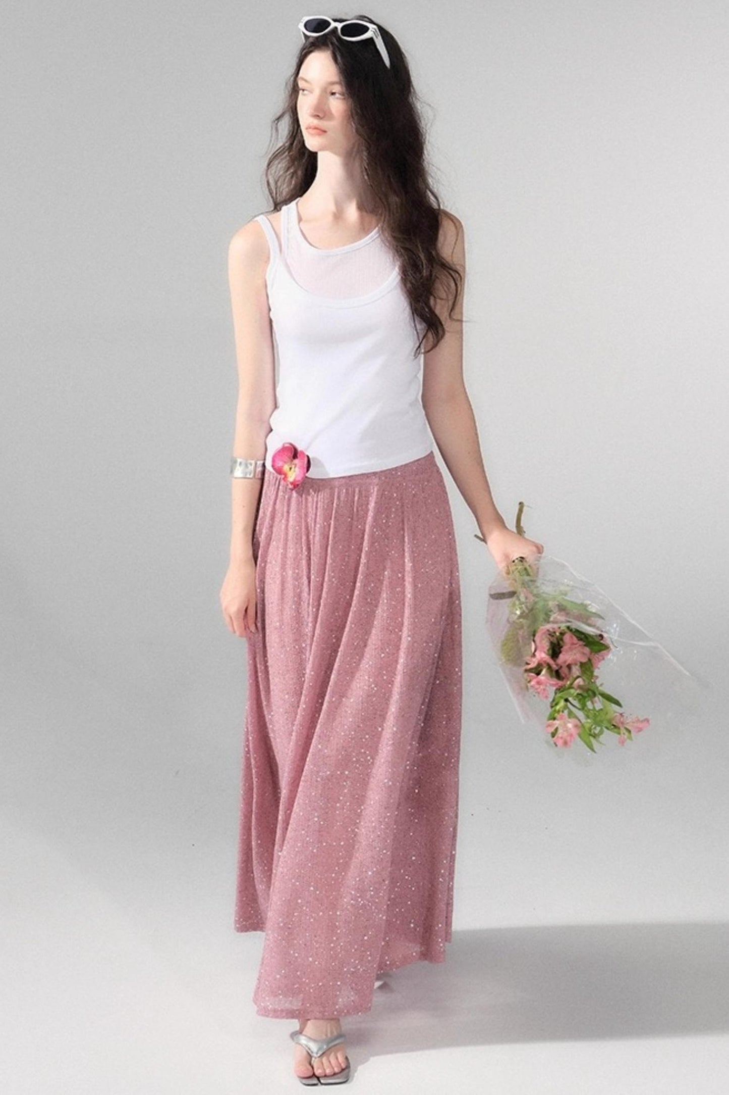 Stretch Knit Silver Top Set-Up