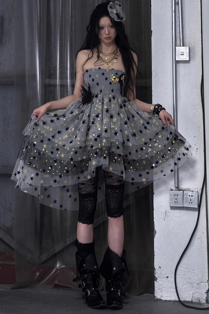 Dreamy Mesh Bustier Gown Dress