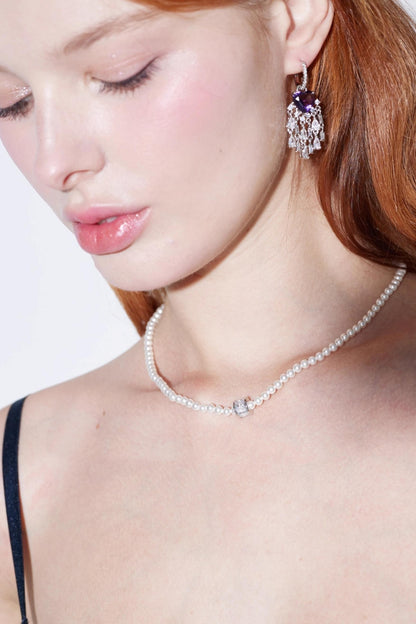 Ocean Purple Zircon Earrings