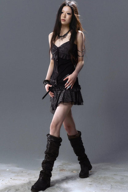 Mystic Pleated Ruffle Dress