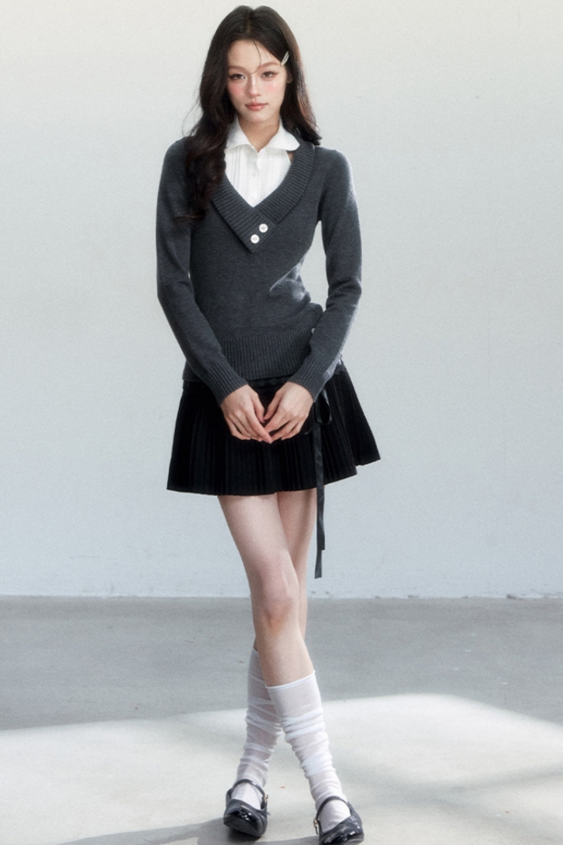 Korean-Style Decorative Shirt Collar