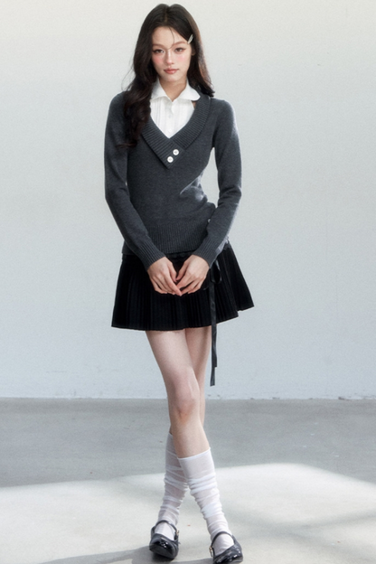 Korean-Style Decorative Shirt Collar