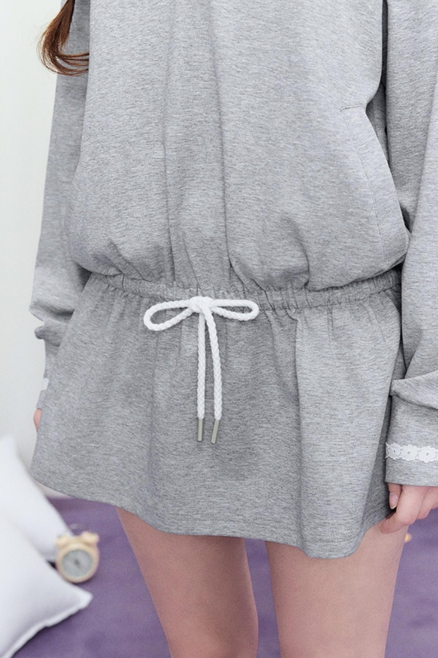 Drape Hoodie Sweater Dress
