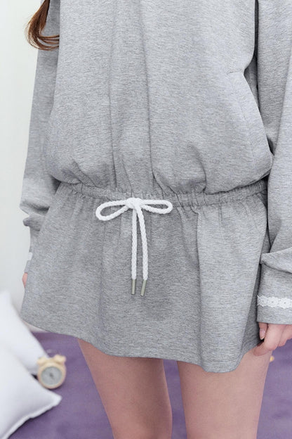 Drape Hoodie Sweater Dress