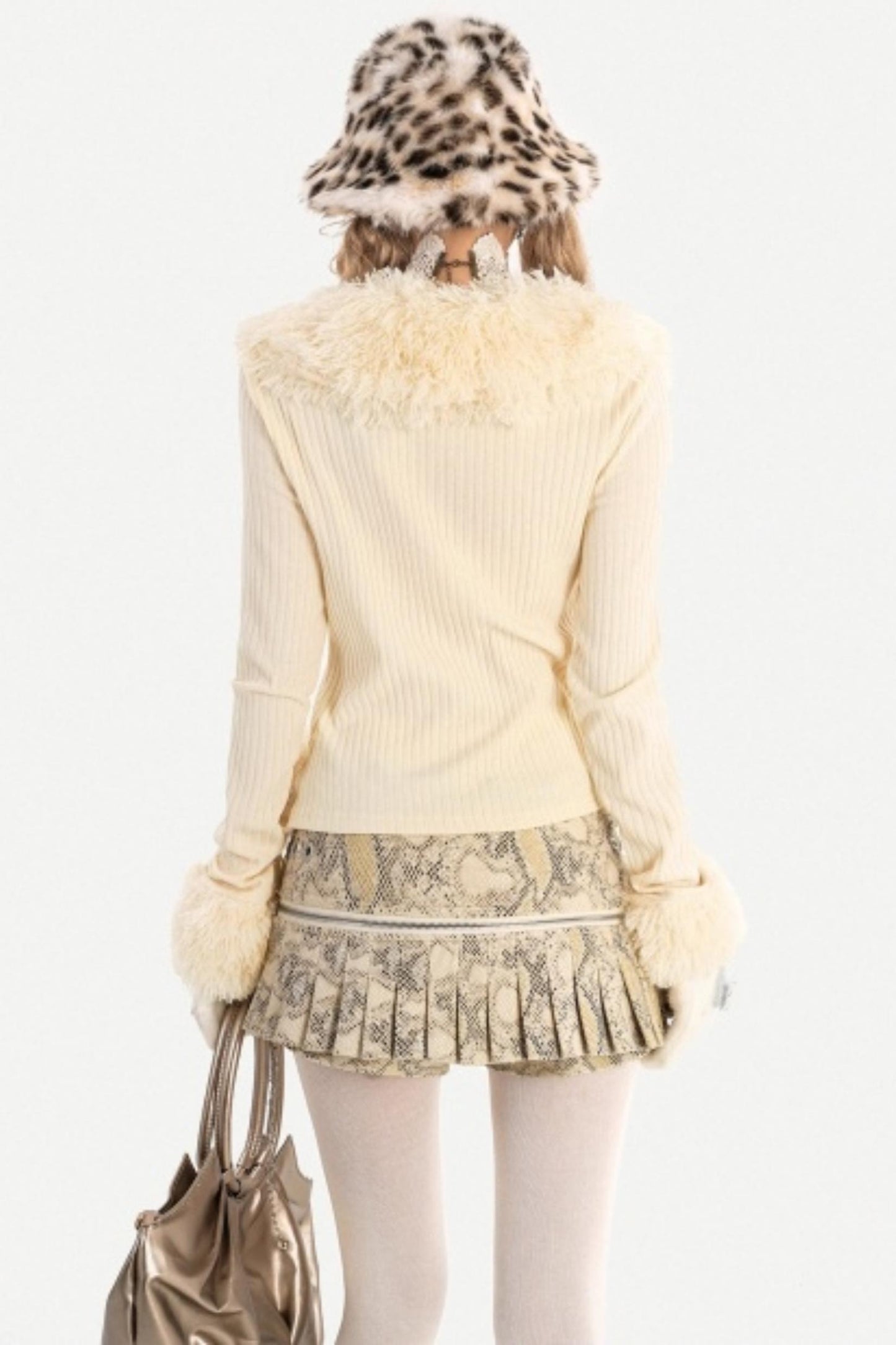 Retro Snake Print Leather Skirt