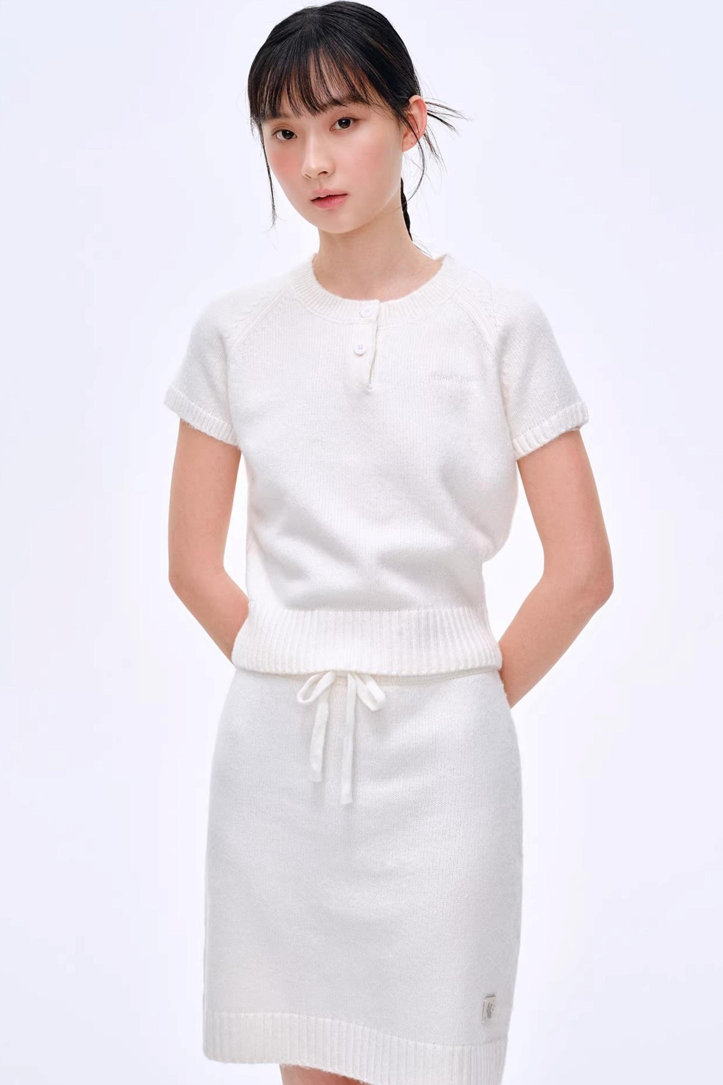 Heartbeat Dialogue Knit Skirt Set-Up