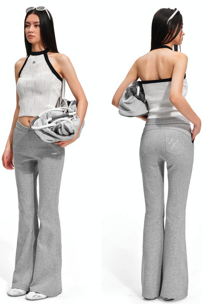 Wool Irregular Color-Block Vest