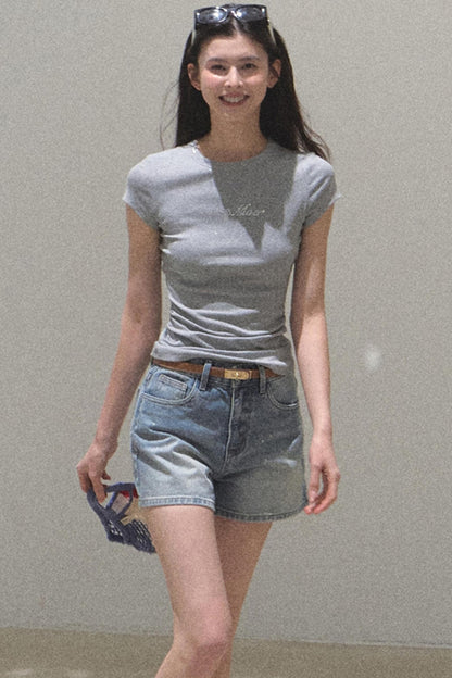 Vintage Skinny Denim Shorts