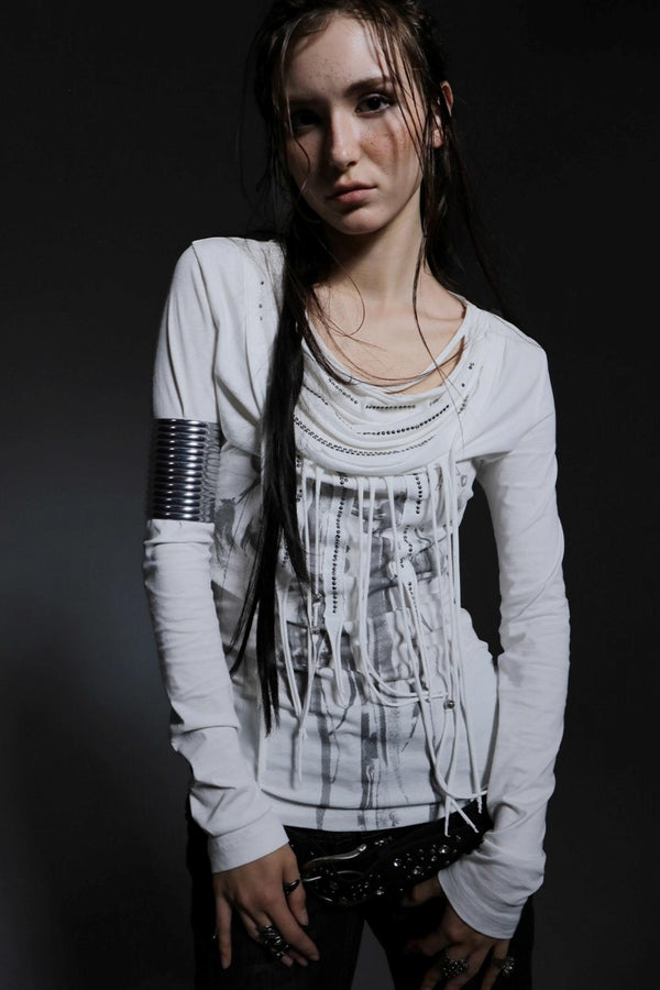 Swing Feather Print Bottom T-Shirt