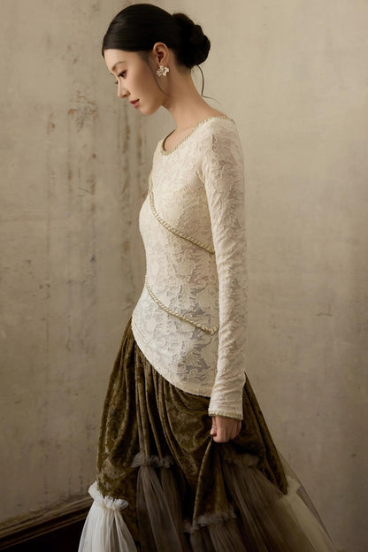 Slim Jacquard Knit Base Layer Top