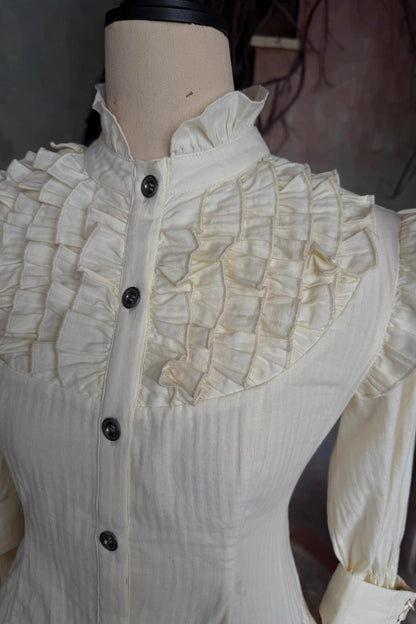 Beige Lace Trim Shirt