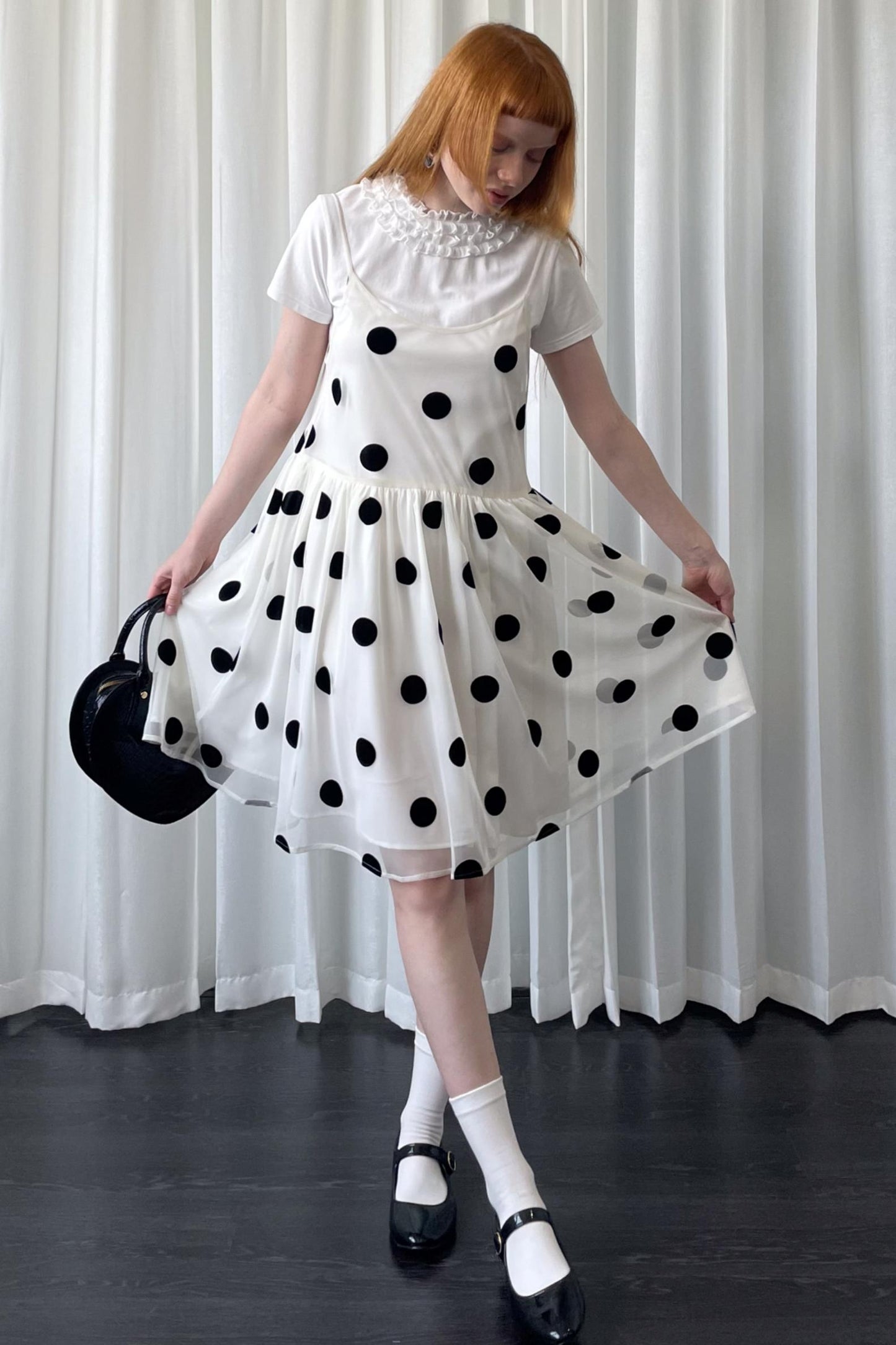 Mesh Polka Dot Dress