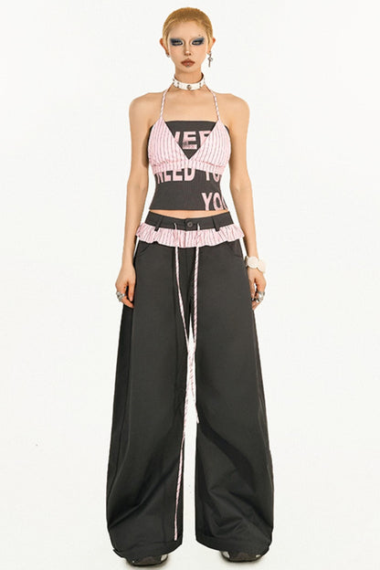 Cool Striped Bustier Tank Set-Up