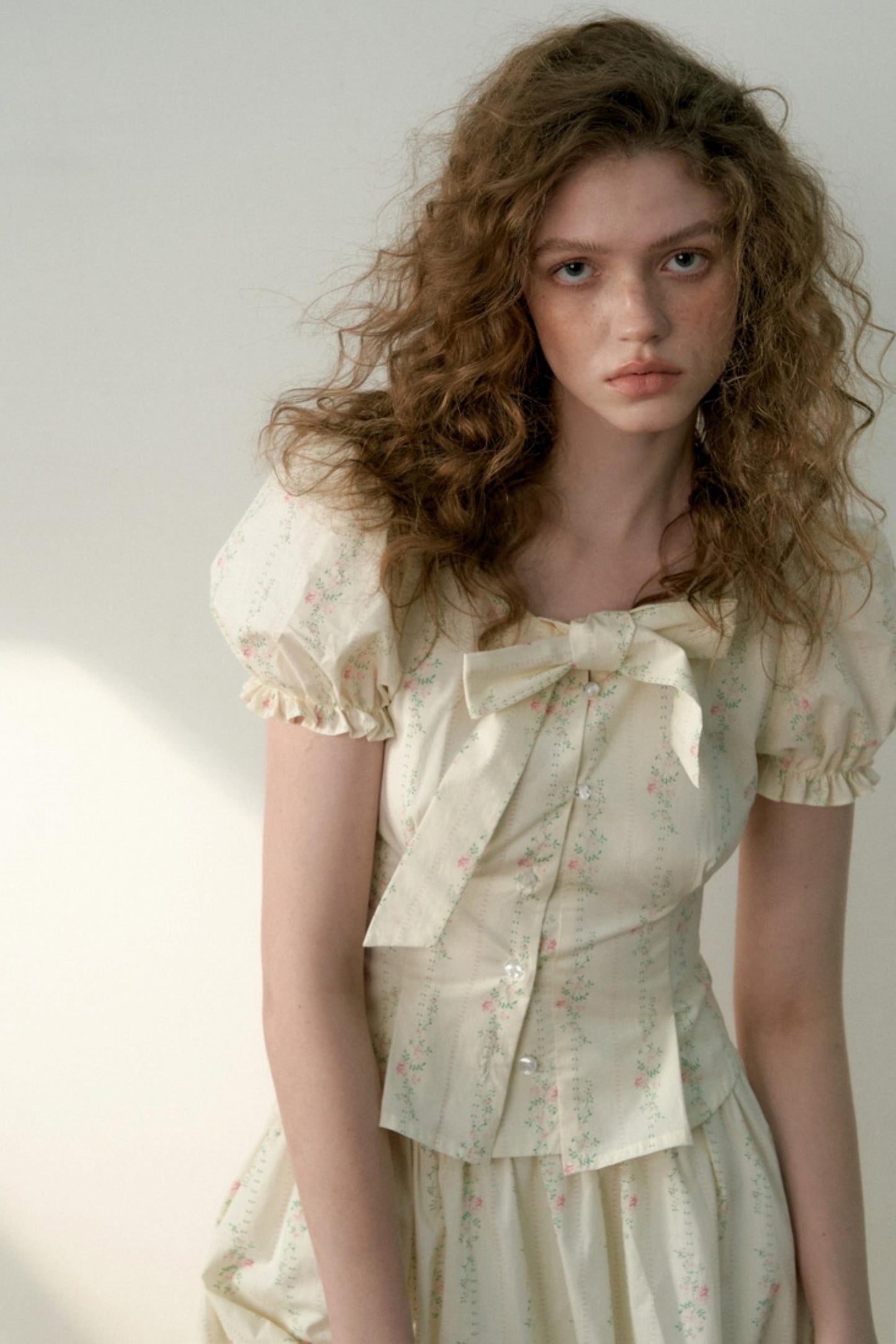 Floral Tie Bubble Sleeve Set-Up