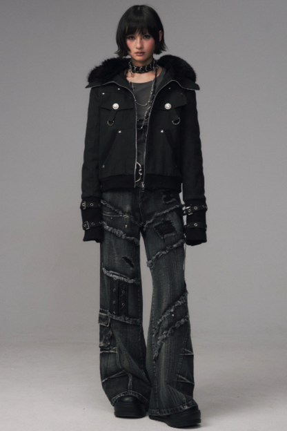 Retro Fur Hood Winter Jacket