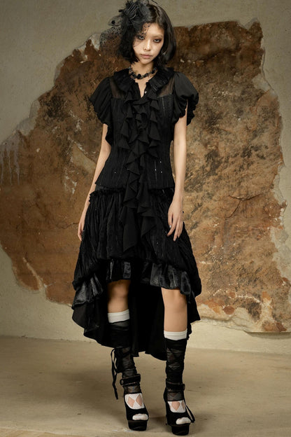 Asymmetrical Retro Tube Skirt