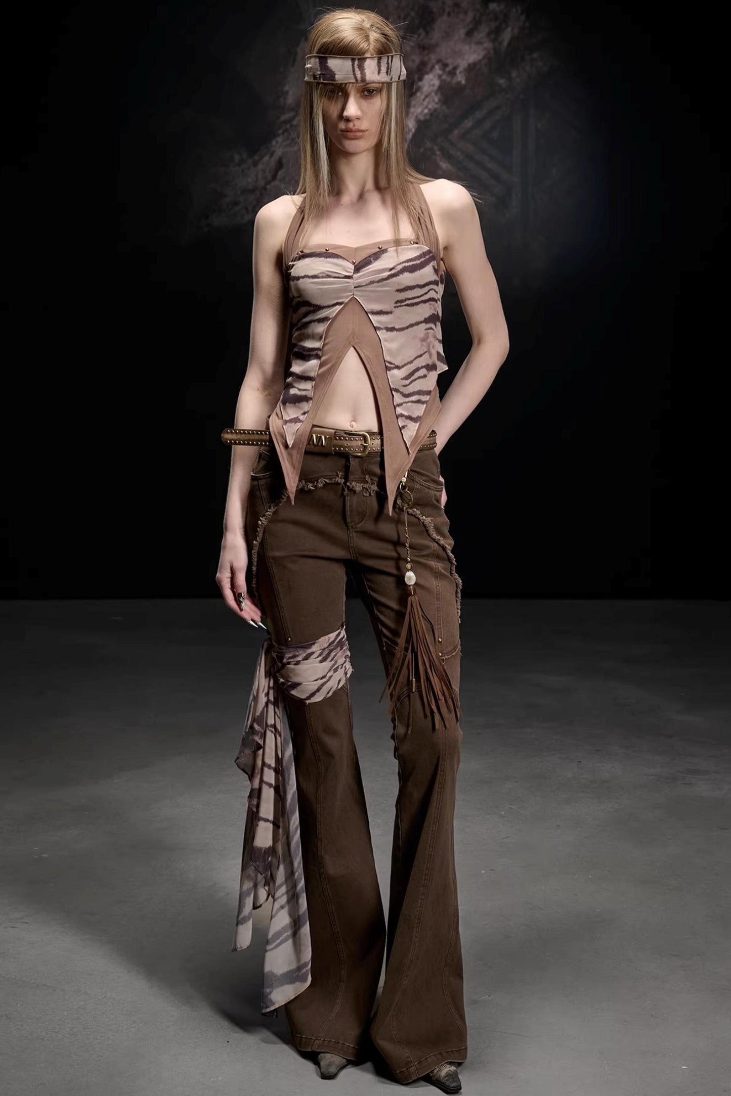 Chiffon Printed Halter Top