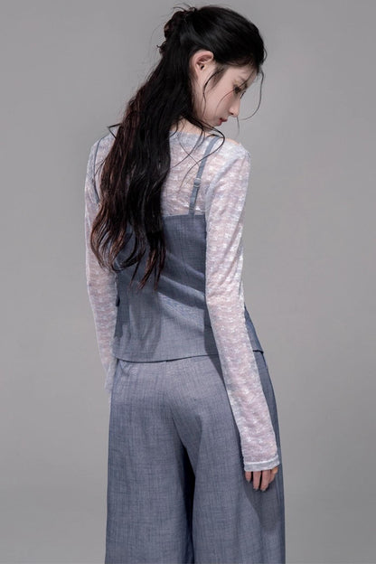 Star Sparkle Pleated Pants Set-Up