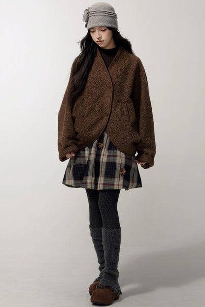 Detachable Corsage Turtleneck Sweater