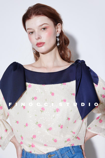 Sequin Rabbit Sleeve Shirt