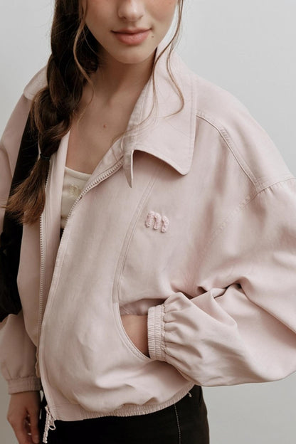 Faux Suede Embroidery Jacket
