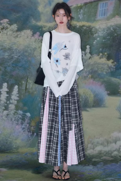 Retro Plaid A-Line Skirt