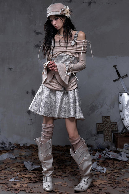 Retro Punk Patchwork Knit Dress