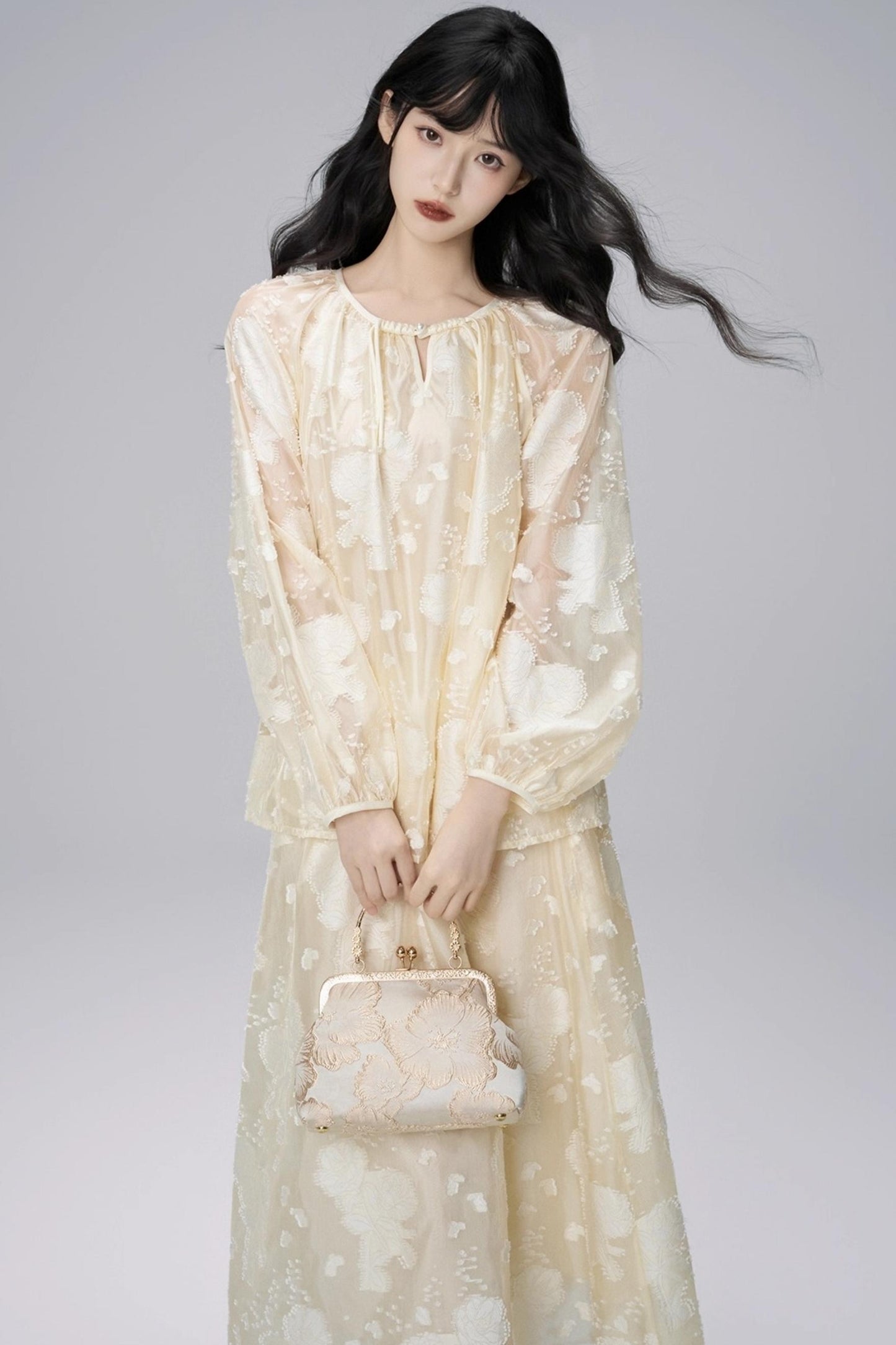 Autumn Jacquard Skirt Set