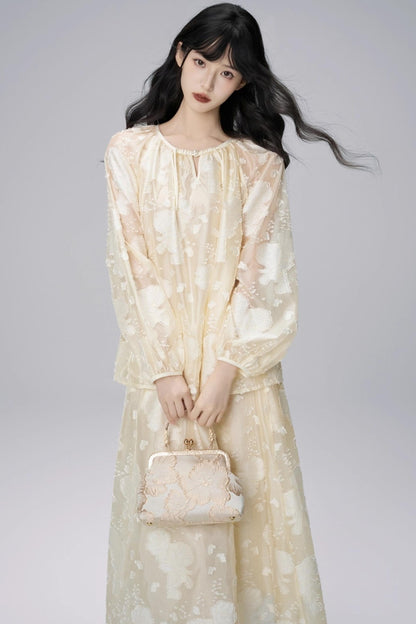 Autumn Jacquard Skirt Set