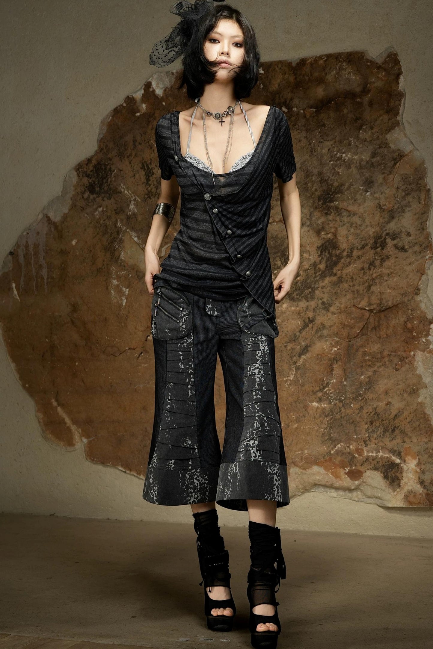 Punk Dark Flared Pants
