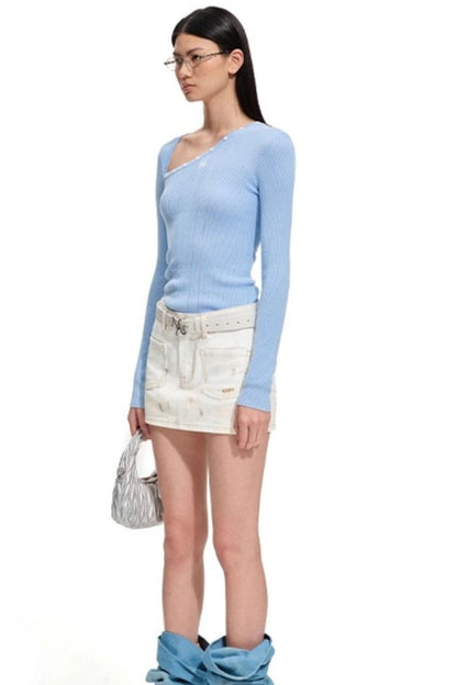 Pit Striped Long Sleeve Top