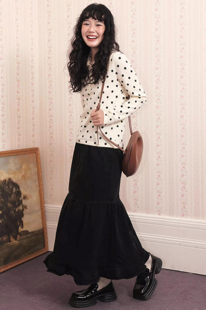 Slim Polka Dot Knit Sweater